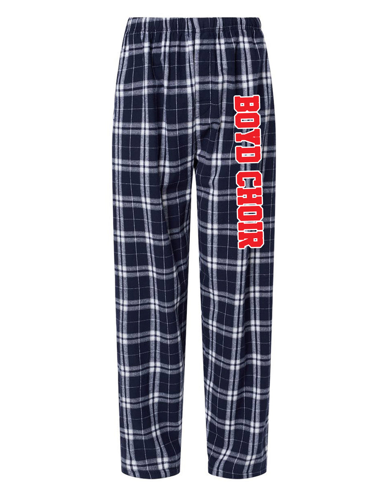McKinney Boyd Choir Boxercraft Printed Navy Plaid Flannel PJ Pants