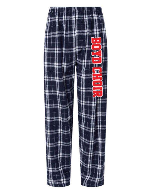 McKinney Boyd Choir Boxercraft Printed Navy Plaid Flannel PJ Pants