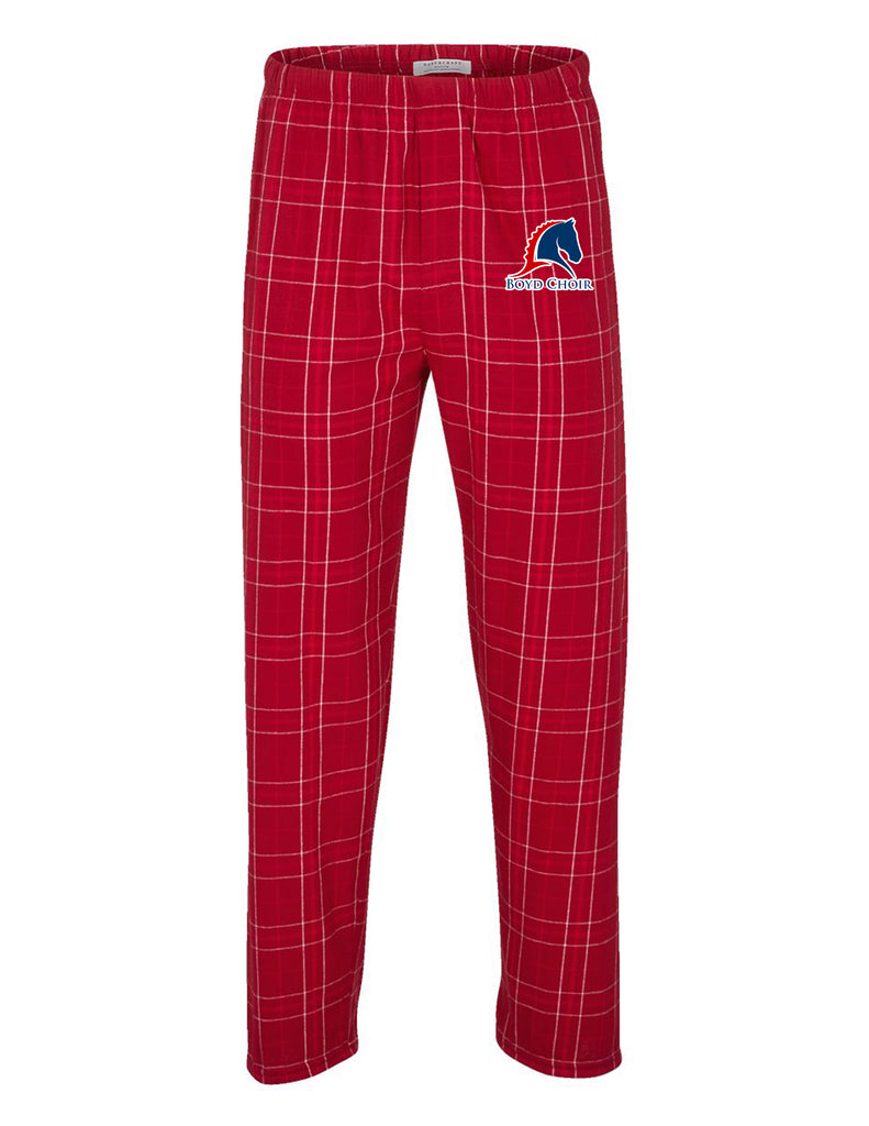 McKinney Boyd Choir Boxercraft Embroidered Crimson Plaid Flannel PJ Pants