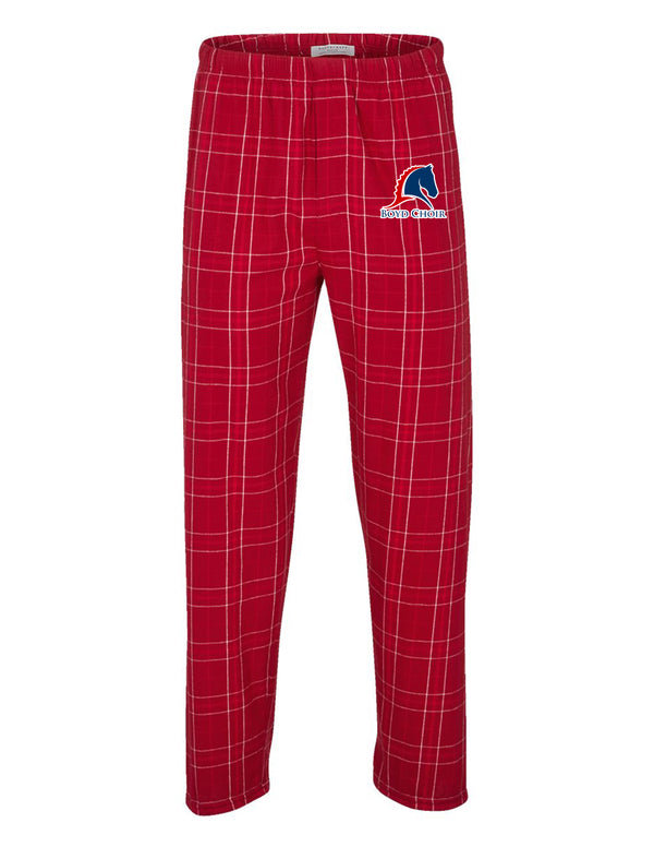 McKinney Boyd Choir Boxercraft Embroidered Crimson Plaid Flannel PJ Pants