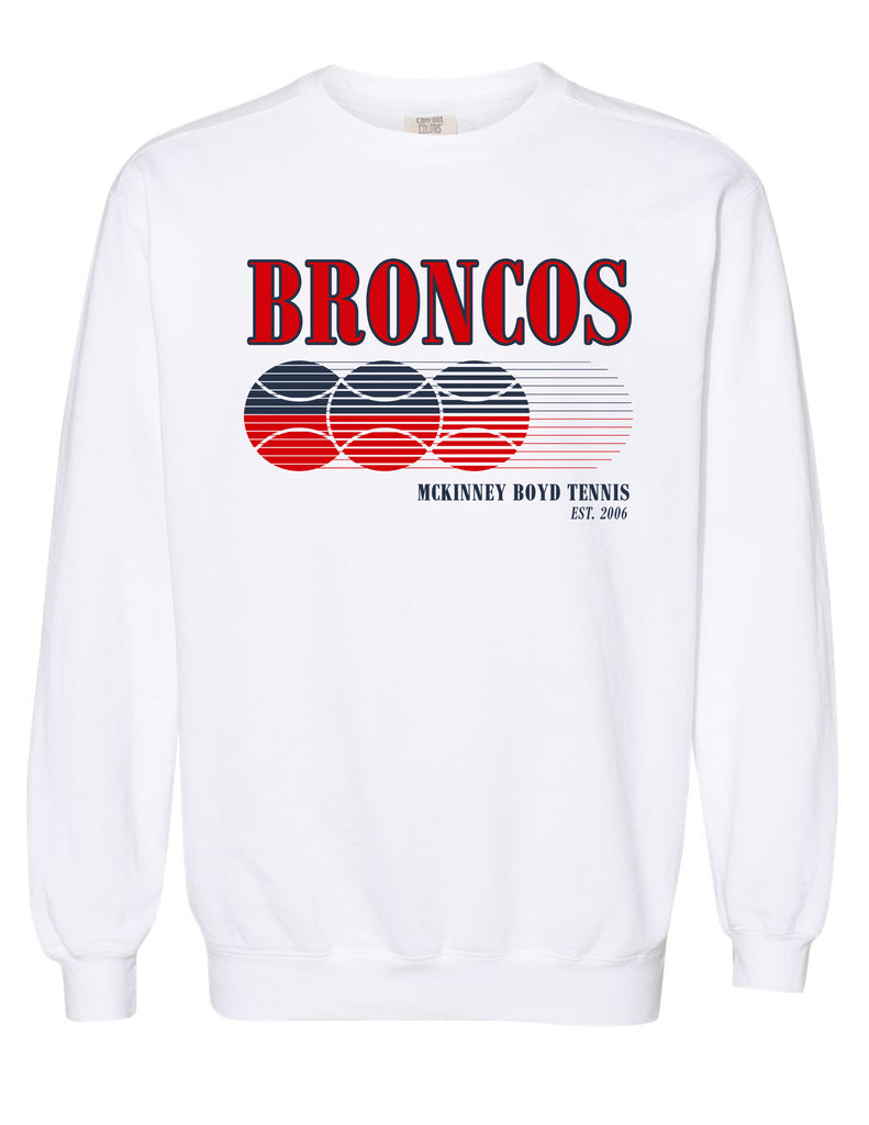 McKinney Boyd Tennis Comfort Colors White Motion Design Crewneck Sweatshirt