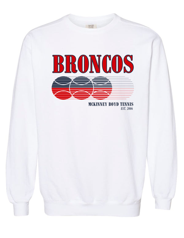 McKinney Boyd Tennis Comfort Colors White Motion Design Crewneck Sweatshirt