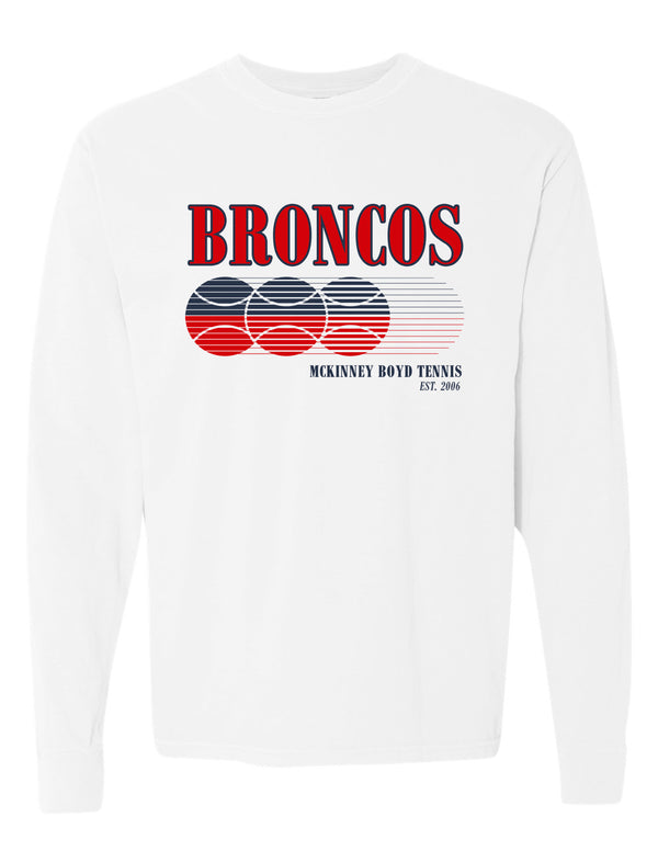 McKinney Boyd Tennis Comfort Colors White Motion Design Long Sleeve Tee