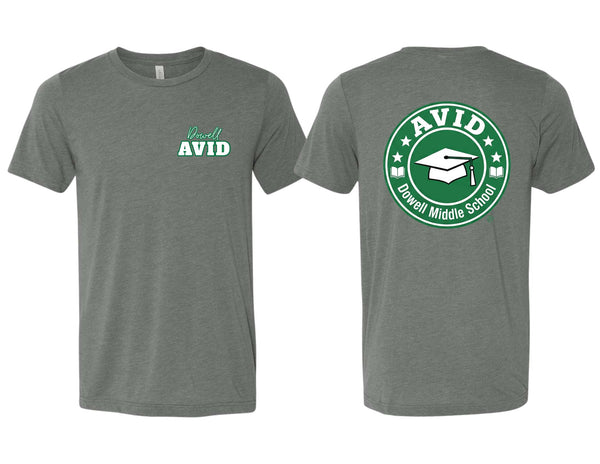 Dowell AVID Bella Canvas Deep Heather Gray Short Sleeve