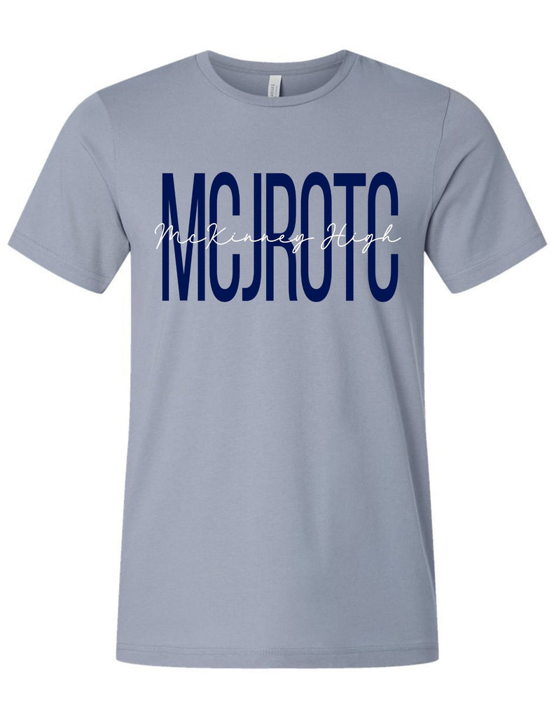 McKinney High JROTC Bella Canvas Storm Grey Script T-Shirt