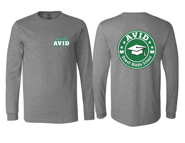 Dowell AVID Bella Canvas Deep Heather Gray Long Sleeve