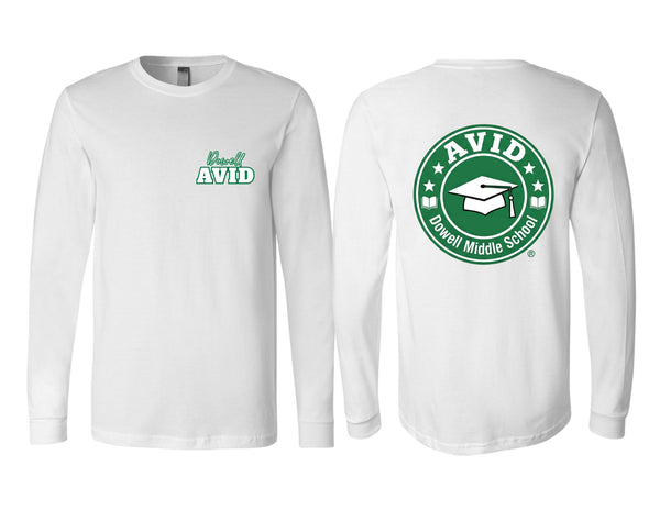 Dowell AVID Bella Canvas White Long Sleeve