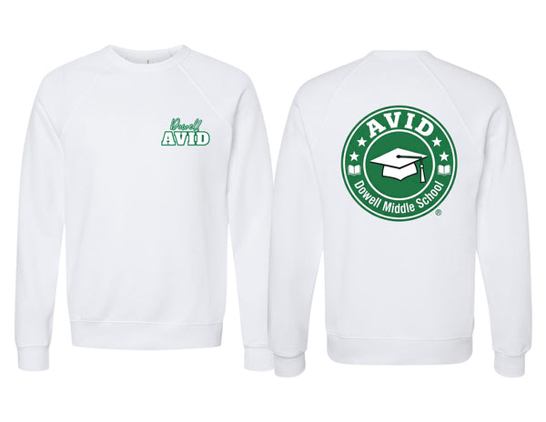 Dowell AVID Bella Canvas White Crewneck Sweatshirt