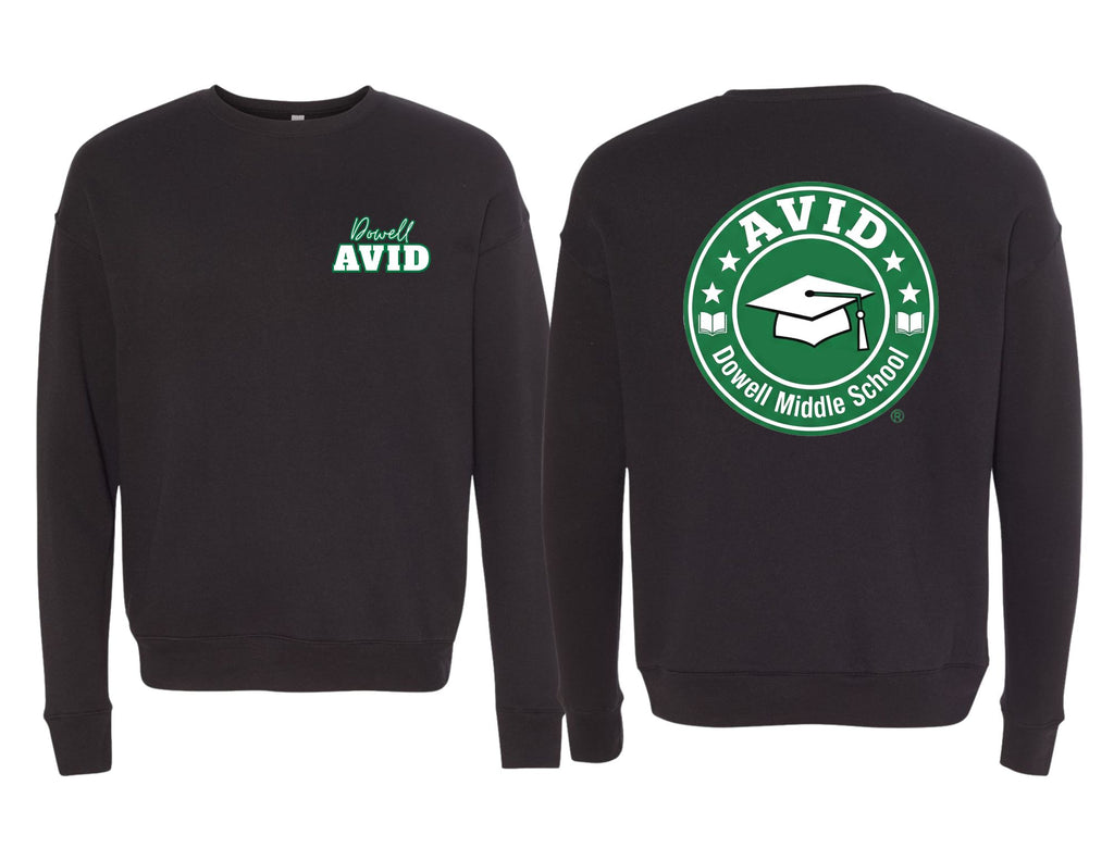 Dowell AVID Bella Canvas Black Crewneck Sweatshirt
