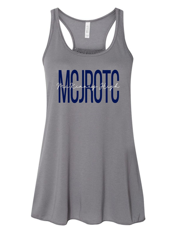 McKinney High JROTC Bella Canvas Storm Grey Script Tank