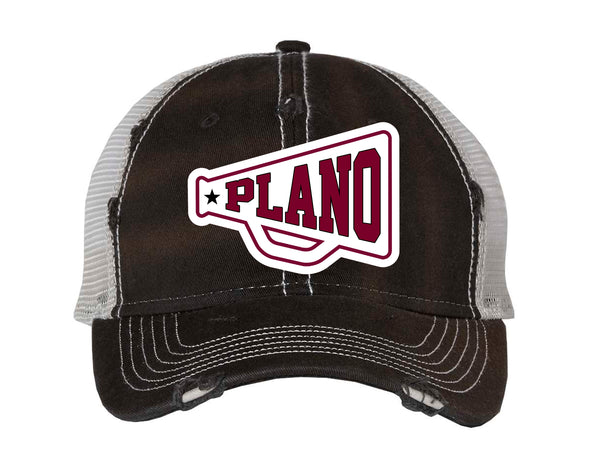Plano Senior Cheer Black & Gray Distressed Patch Hat
