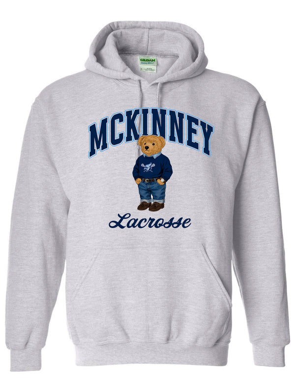 McKinney Lacrosse Bluejays Bear Ash Gray Hoodie