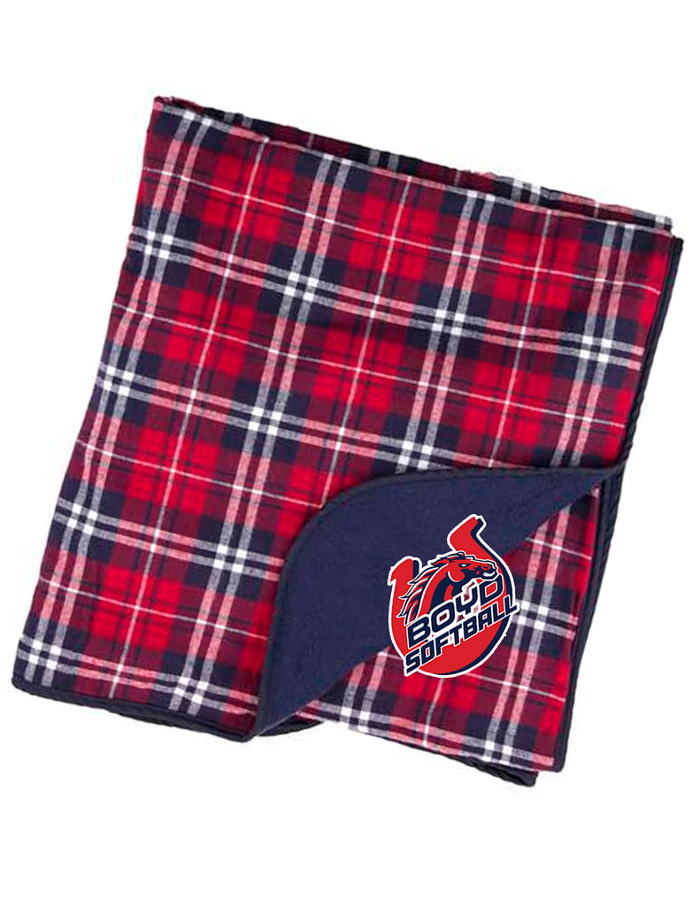 Boyd Softball Boxercraft Flannel & Fleece Red Plaid Blanket