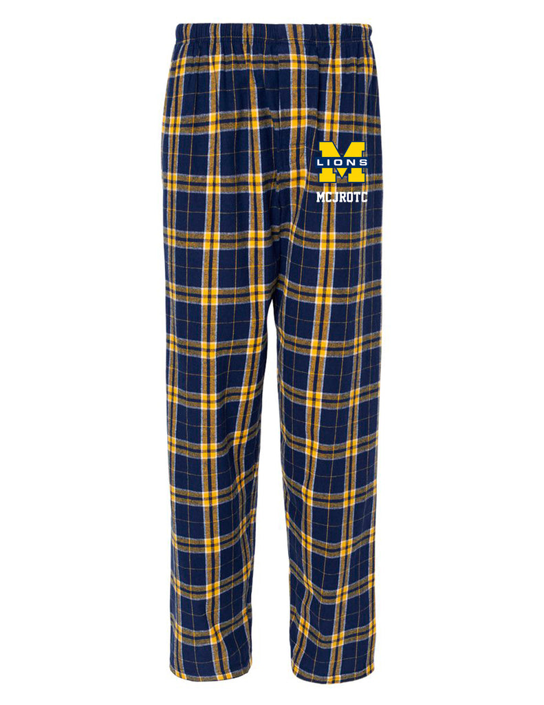 McKinney High JROTC Navy & Yellow Boxercraft Flannel PJ Pants