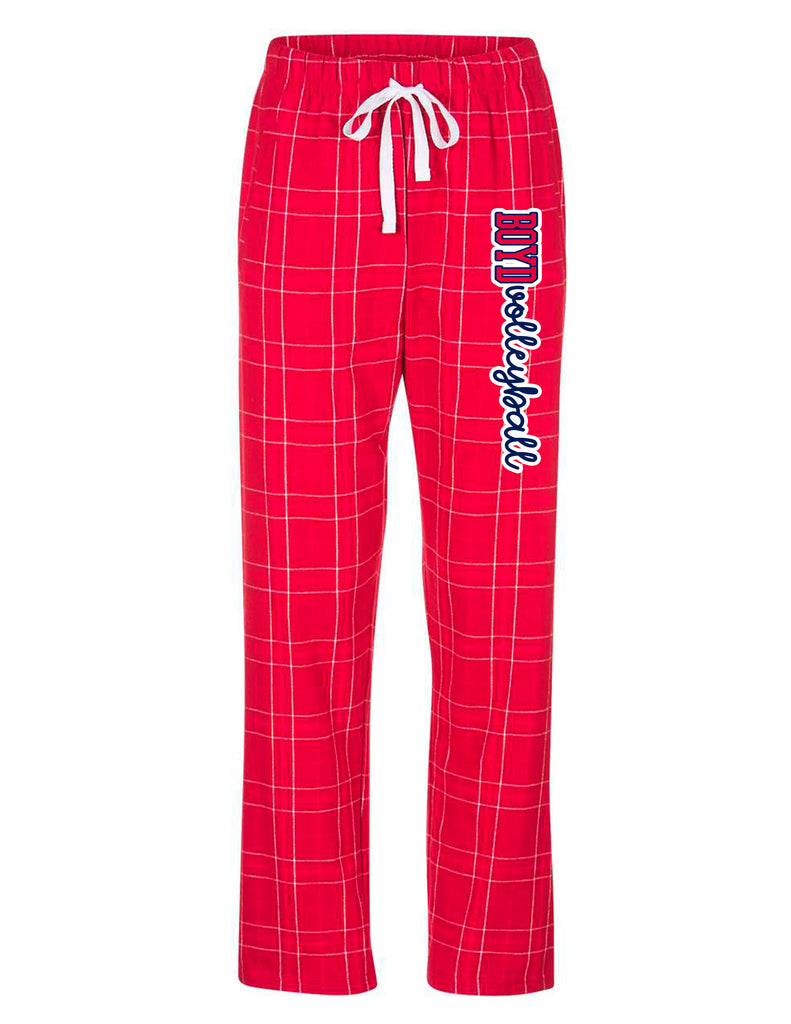 Boyd Volleyball Boxercraft Ladies Crimson Field Day Plaid PJ Pants with Printed Leg