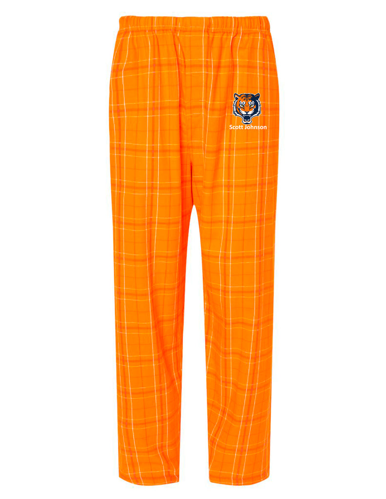 SJMS Boxercraft Orange Plaid Flannel Embroidered Pajama Pants