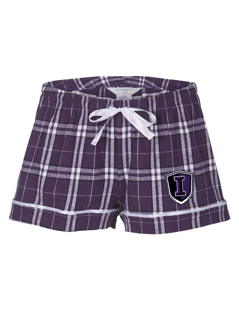 INDY Cheer Boxercraft Flannel Lounge Shorts with Embroidery