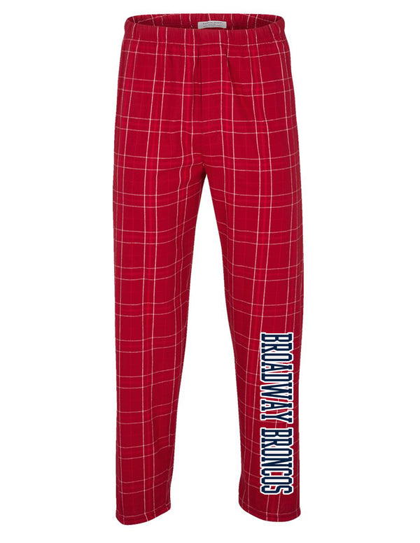 Broadway Broncos Boxercraft Unisex Crimson Field Day Plaid Printed PJ Pants