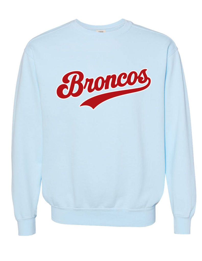 Boyd Cheer Comfort Color Chambray Broncos Crewneck Sweatshirt