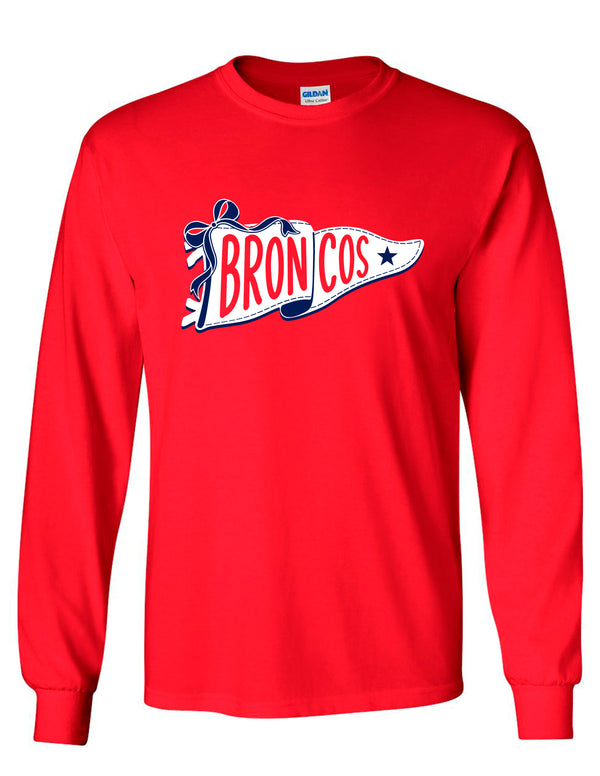 Boyd Cheer Red Pennant Gildan Long Sleeve T-Shirt