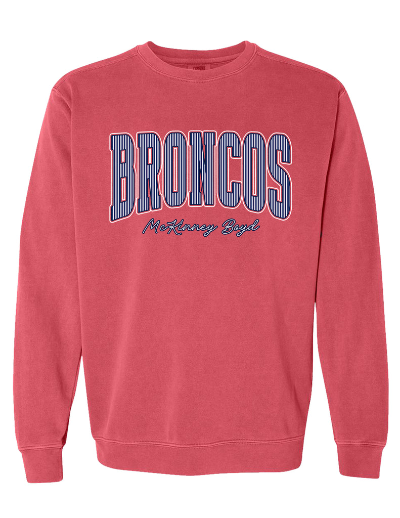 Boyd Cheer Comfort Color Crimson Pinstripe Design Crewneck Sweatshirt