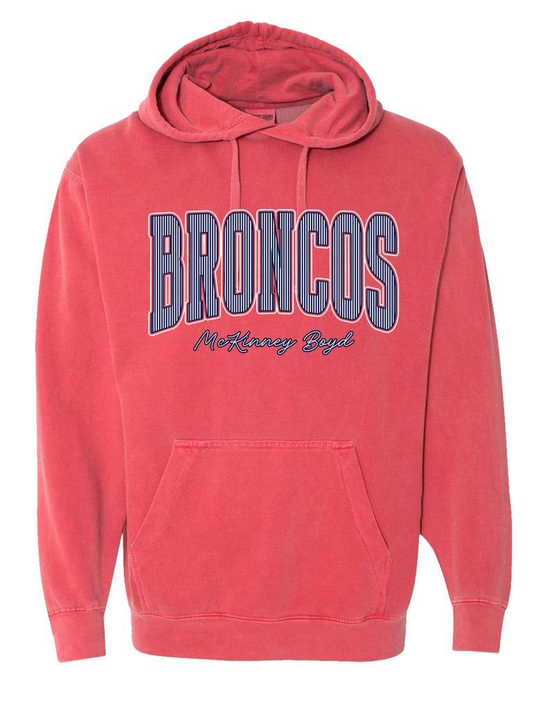 Boyd Cheer Comfort Color Crimson Pinstripe Design Hoodie
