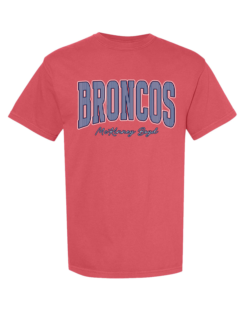 Boyd Cheer Comfort Color Crimson Pinstripe Design Short Sleeve T-Shirt