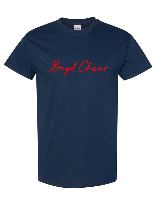 Boyd Cheer Gildan Navy Embroidery Short Sleeve T-Shirt