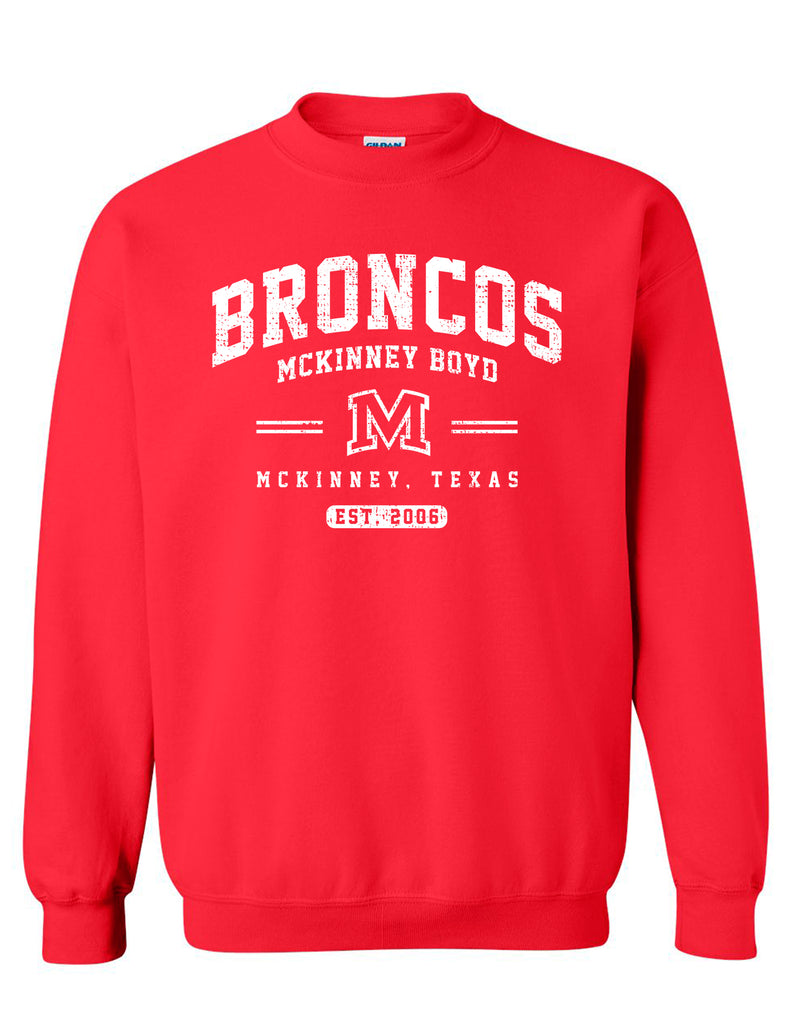 Boyd Cheer Red Simple Design Gildan Crewneck Sweatshirt