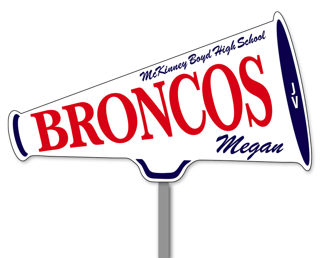 Boyd Cheer JUNIOR VARSITY Metal Cut-Out Yard Sign with Personalization OPTION