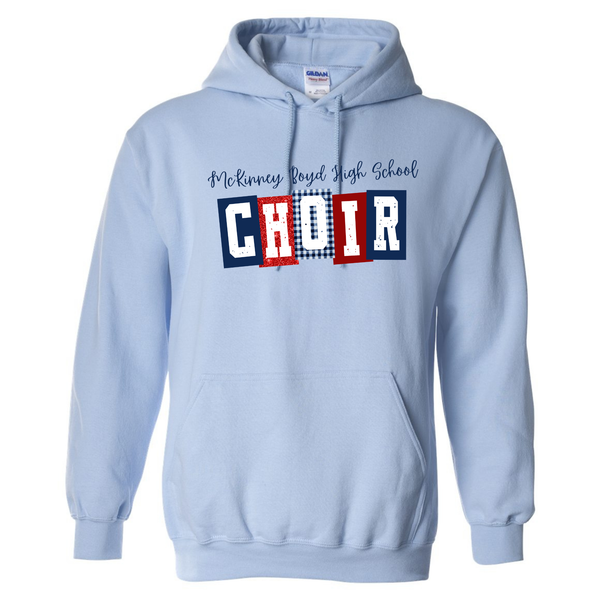Boyd Choir Block Pattern Light Blue Gildan Hoodie