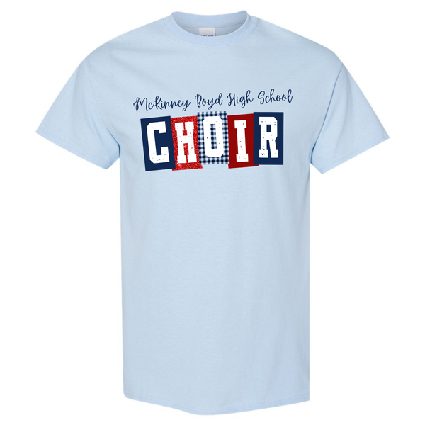 Boyd Choir Block Pattern Light Blue Gildan Tee