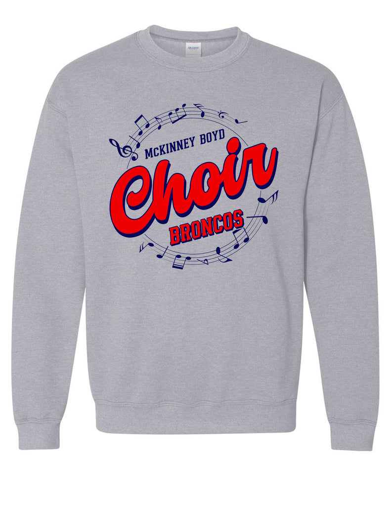 Boyd Choir Sports Gray Choir Circle Design Crewneck Sweatshirt