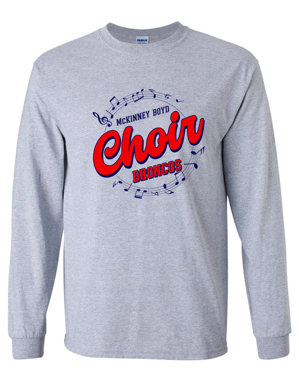 Boyd Choir Sports Gray Choir Circle Design LS Tee