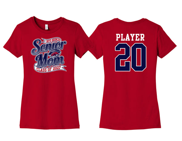 Boyd Football Bella Canvas Short Sleeve Slim Fit T-Shirt Red Mom w/personalization