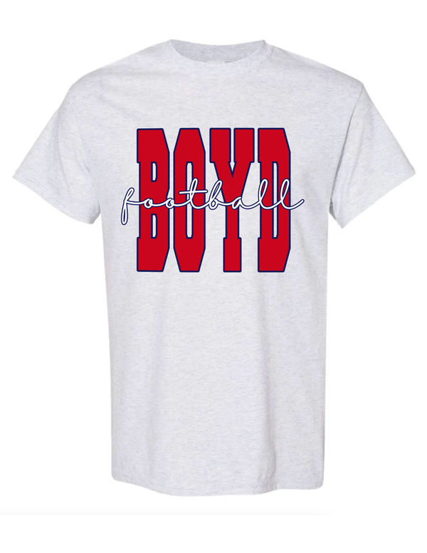 Boyd Football Gildan Short Sleeve T-Shirt Ash BOYD Script