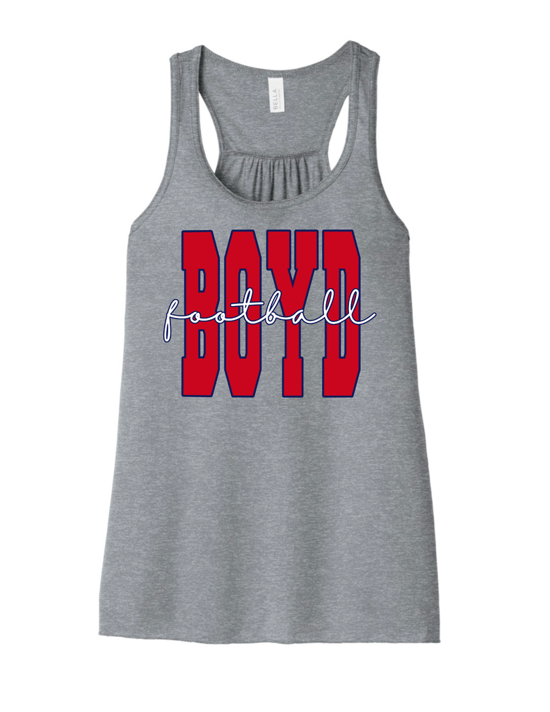 Boyd Football Bella Canvas Tank Athletic Heather BOYD Script