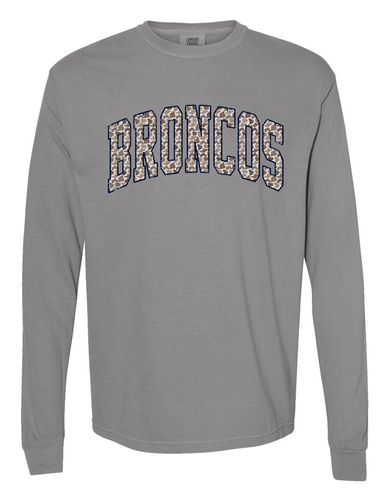 Boyd Football Comfort Color Long Sleeve T-Shirt Grey Camo