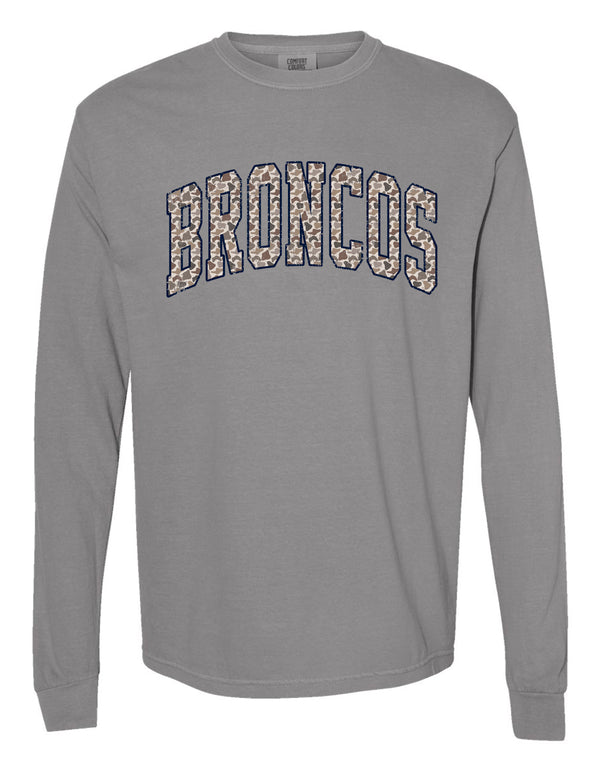 Boyd Football Comfort Color Long Sleeve T-Shirt Grey Camo