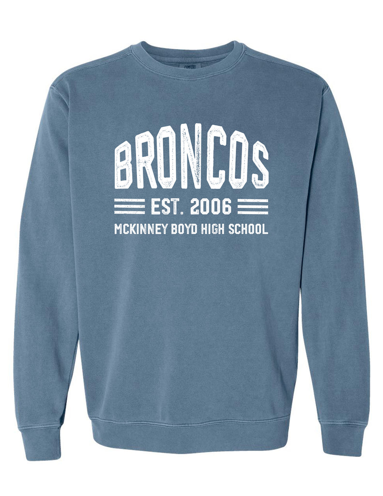 Boyd Football Comfort Color Crewneck Sweatshirt Blue Jean