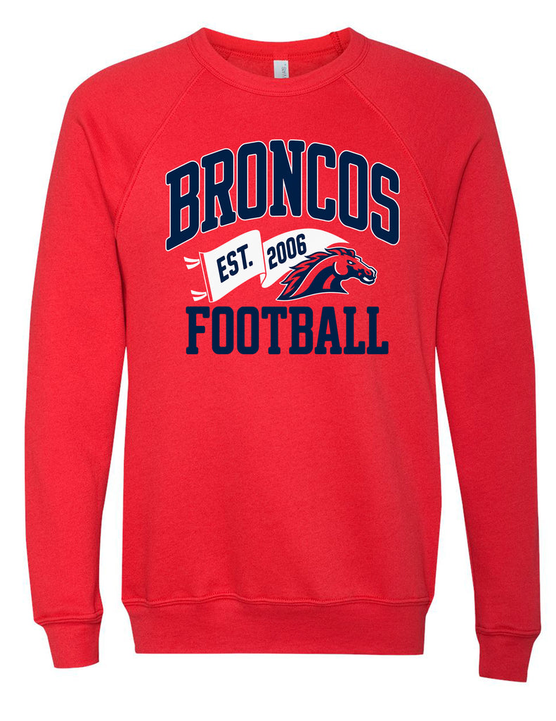 Boyd Football Bella Canvas Crewneck Sweatshirt Red Pennant