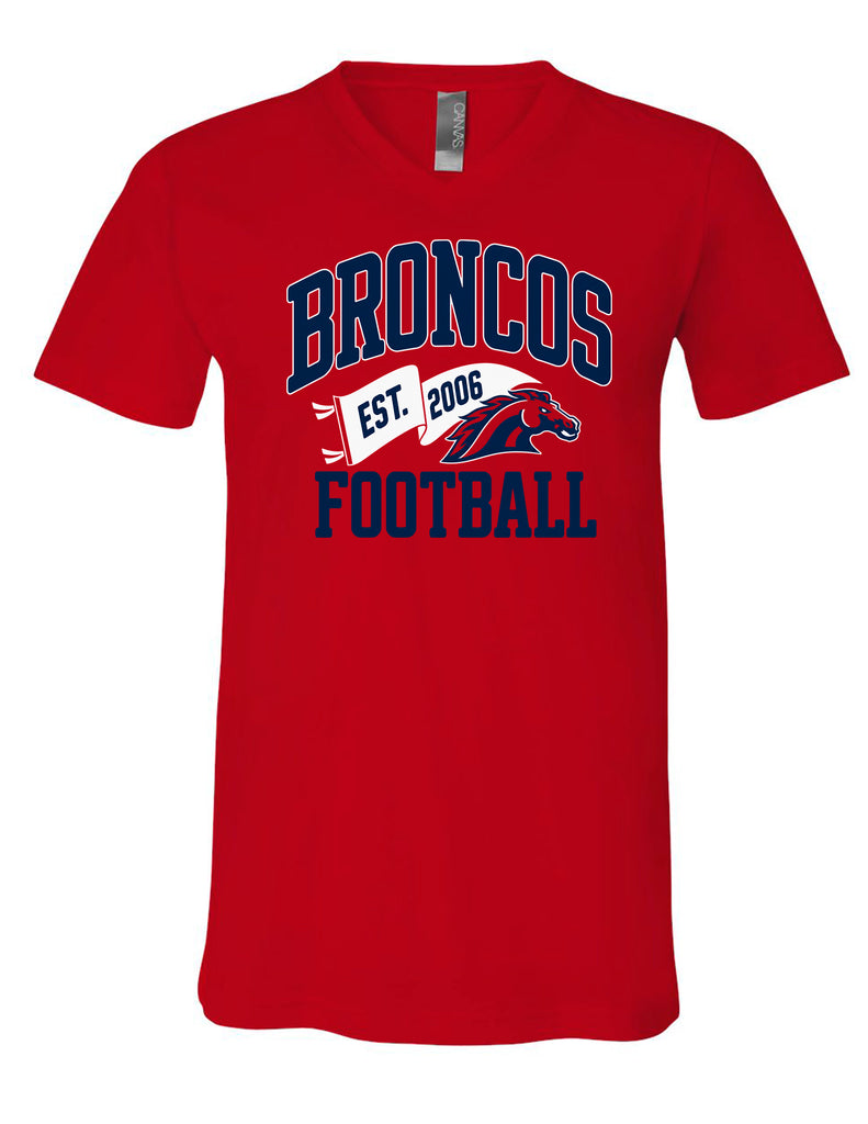 Boyd Football Bella Canvas VNeck T-Shirt Red Pennant