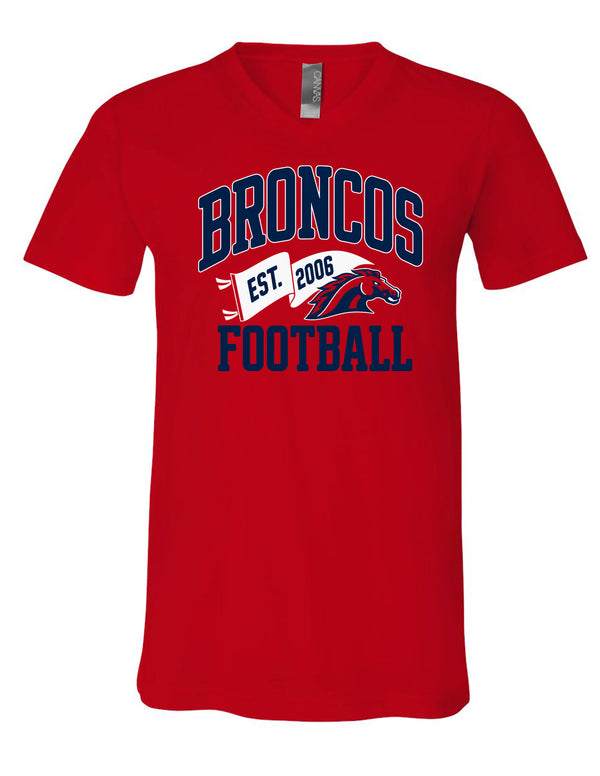 Boyd Football Bella Canvas VNeck T-Shirt Red Pennant