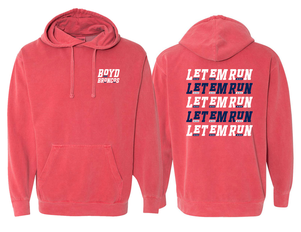 Boyd Football Comfort Colors Hoodie Crimson