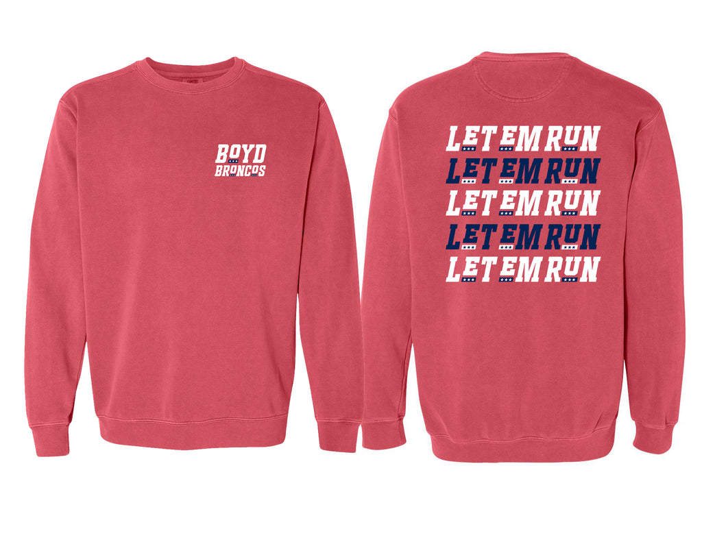 Boyd Football Comfort Colors Crewneck Sweatshirt Crimson