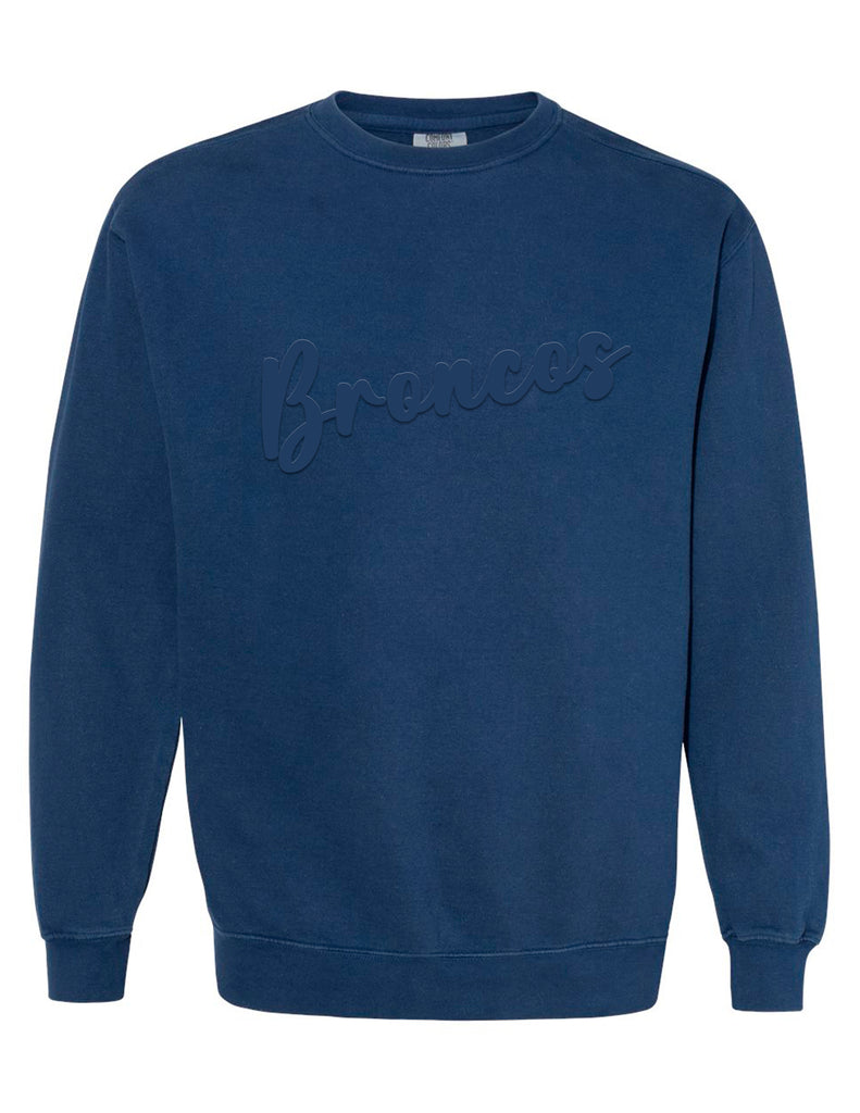 Boyd Football Comfort Color Crewneck Sweatshirt Navy Puff Print