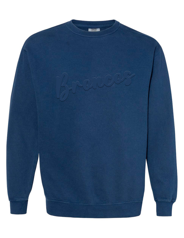 Boyd Football Comfort Color Crewneck Sweatshirt Navy Puff Print