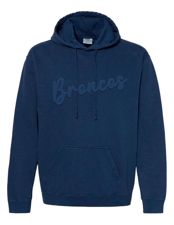 Boyd Football Comfort Color Hoodie Navy Puff Print