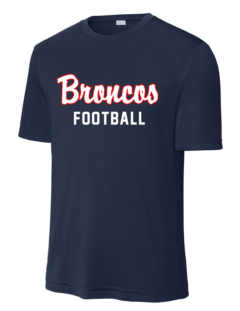 Boyd Football Sports Tek Drifit Short Sleeve T-Shirt Navy Script