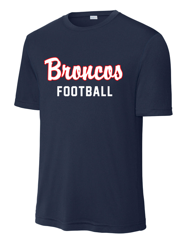 Boyd Football Sports Tek Drifit Short Sleeve T-Shirt Navy Script